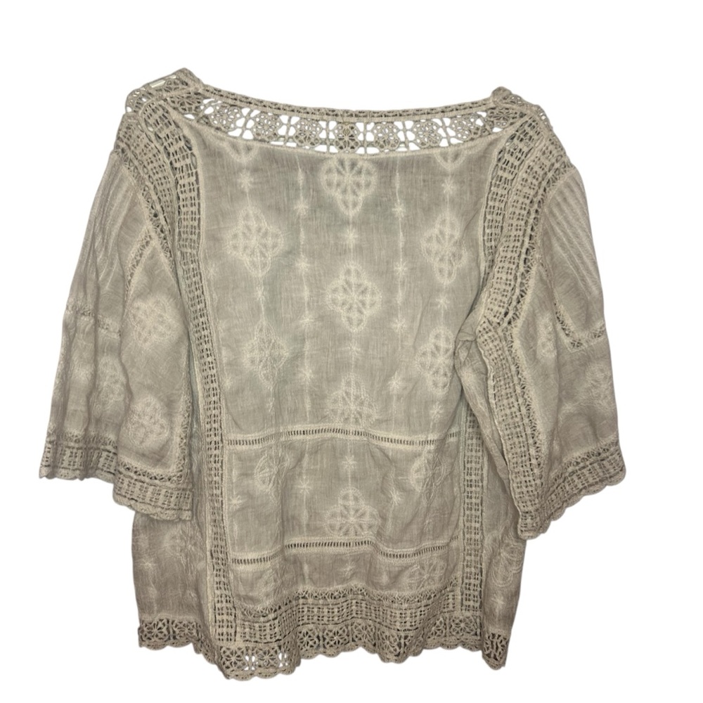 Democracy Embellished Cream shirt size small